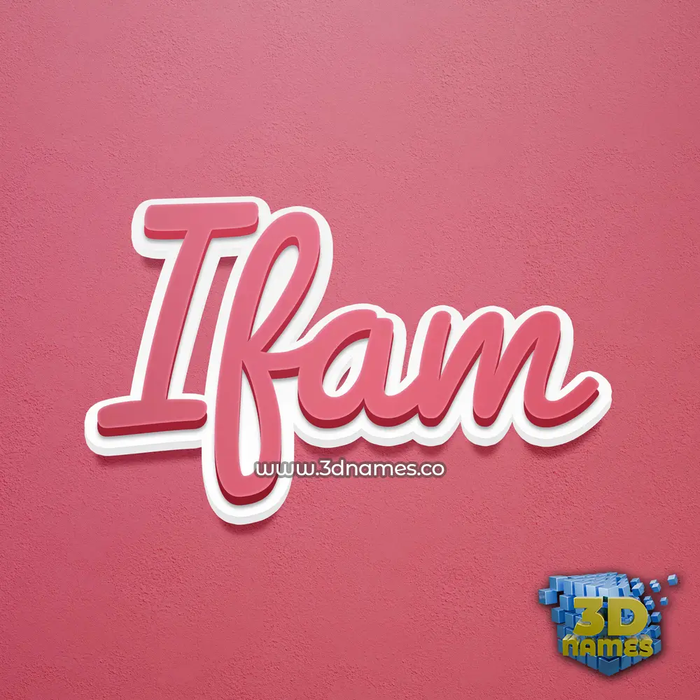 ifam in Red Scribble style - 3D name wallpaper