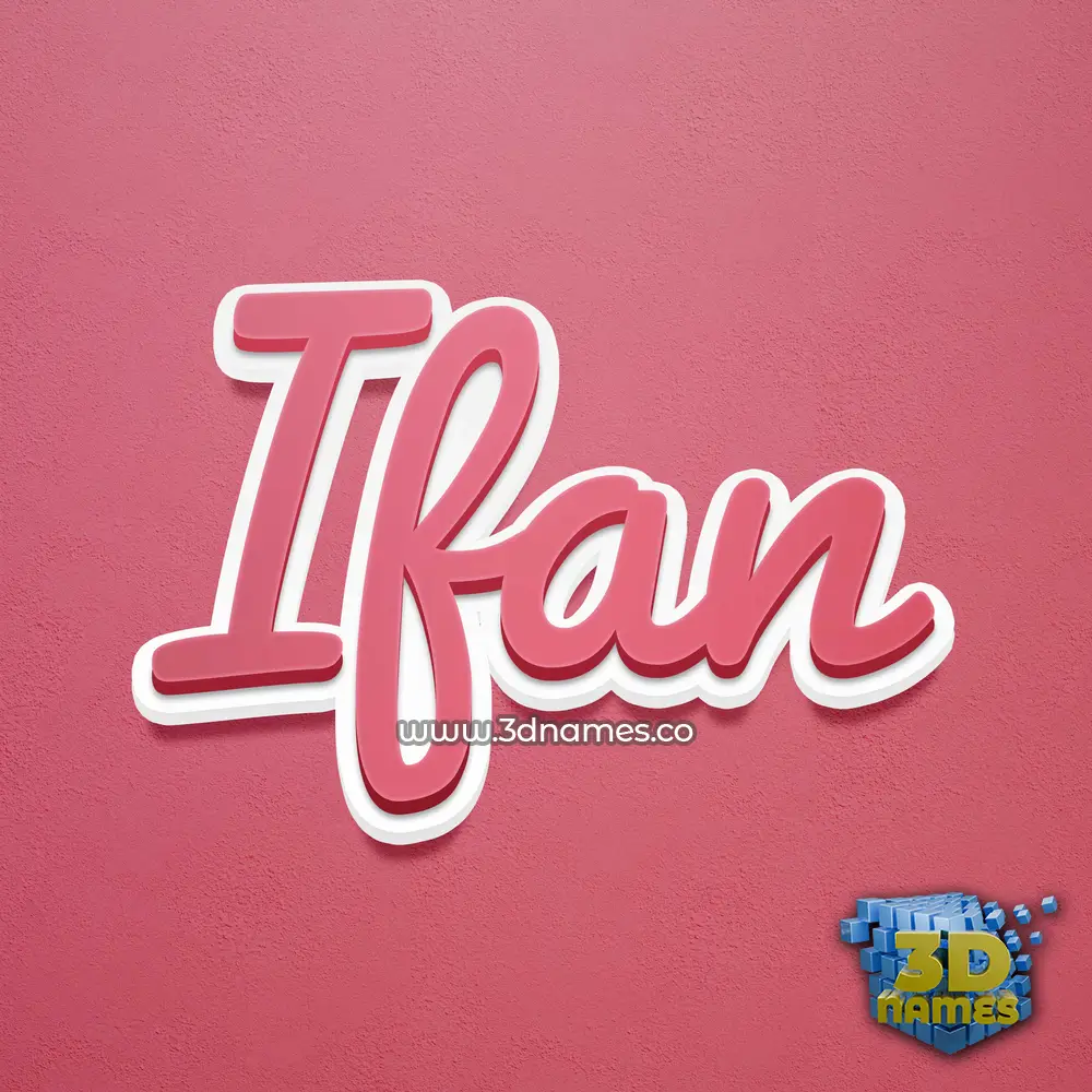 ifan in Red Scribble style - 3D name wallpaper