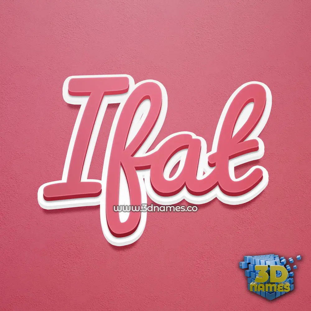 ifat in Red Scribble style - 3D name wallpaper