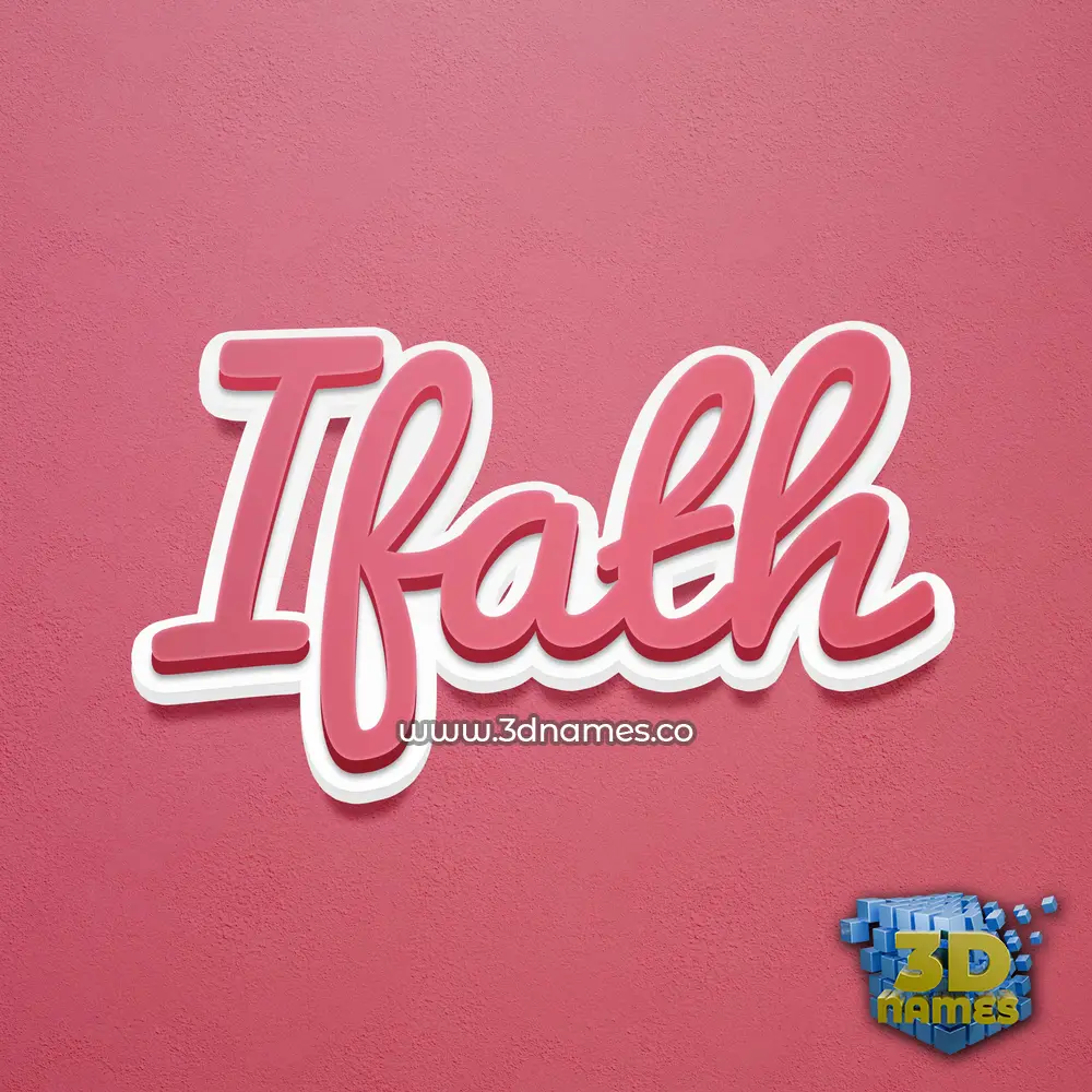 ifath in Red Scribble style - 3D name wallpaper
