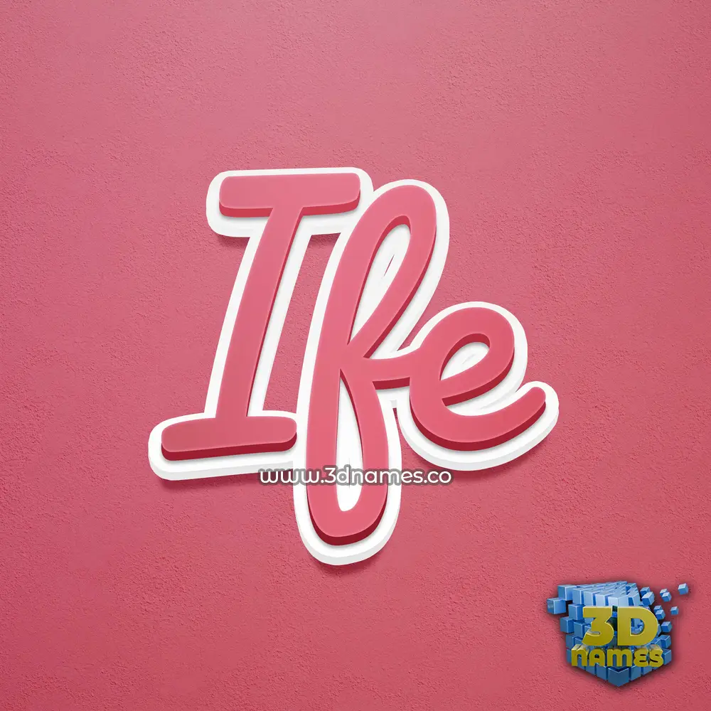 ife in Red Scribble style - 3D name wallpaper