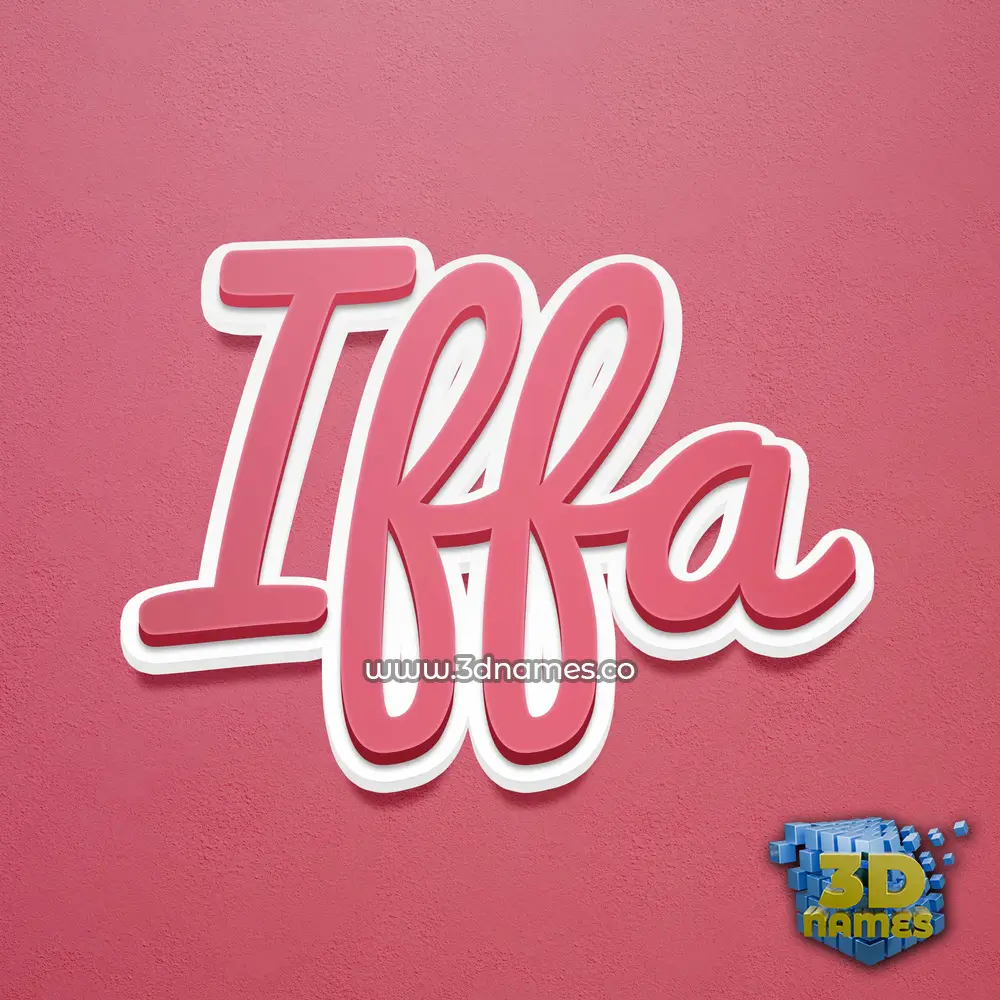 iffa in Red Scribble style - 3D name wallpaper