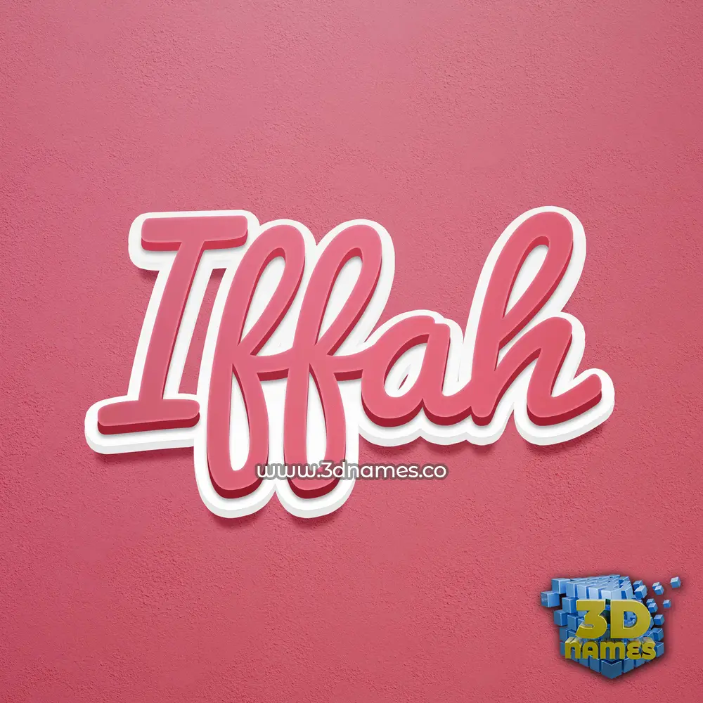 iffah in Red Scribble style - 3D name wallpaper