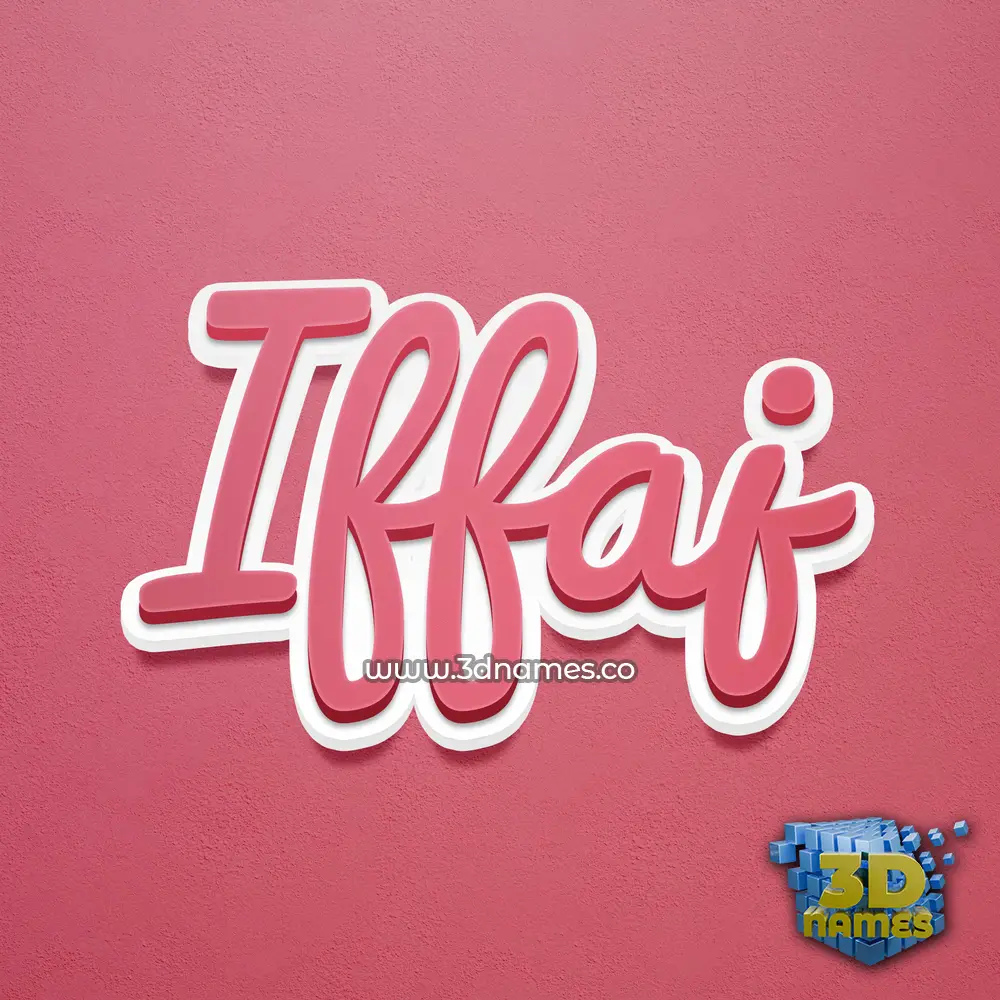iffaj in Red Scribble style - 3D name wallpaper