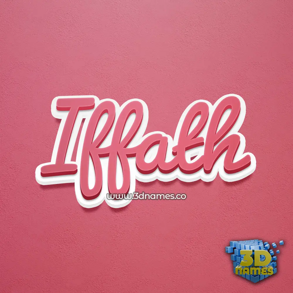 iffath in Red Scribble style - 3D name wallpaper