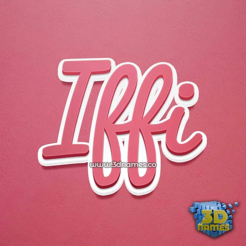 iffi in Red Scribble style - 3D name wallpaper