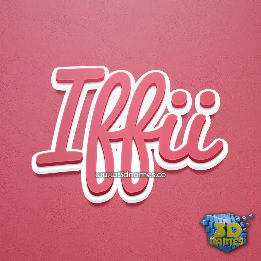 iffii in Red Scribble style - 3D name wallpaper