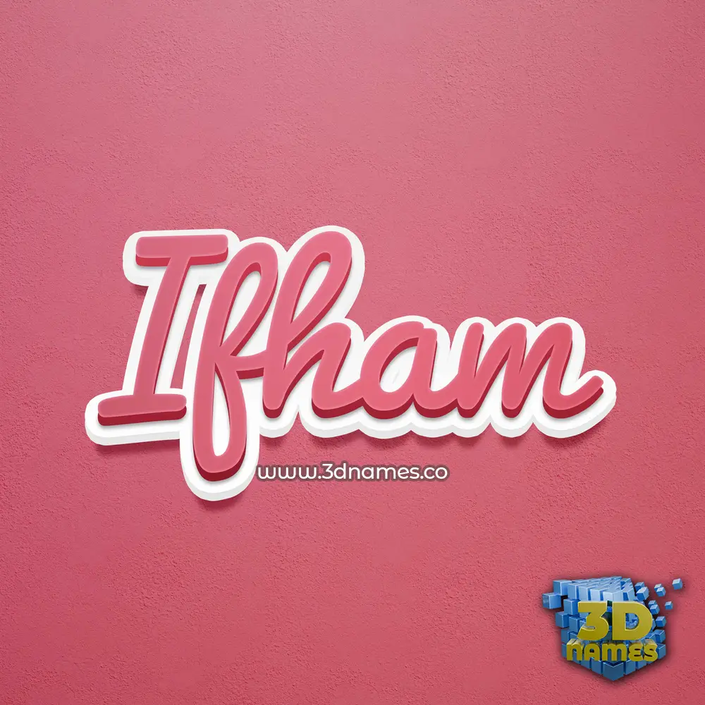 ifham in Red Scribble style - 3D name wallpaper