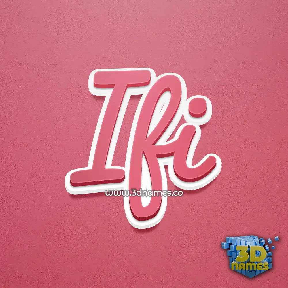 ifi in Red Scribble style - 3D name wallpaper