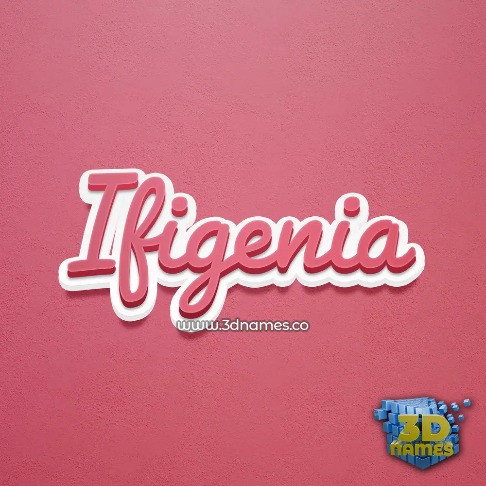 ifigenia in Red Scribble style - 3D name wallpaper