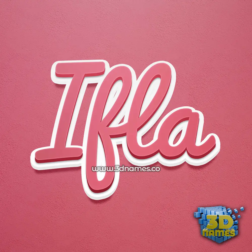 ifla in Red Scribble style - 3D name wallpaper