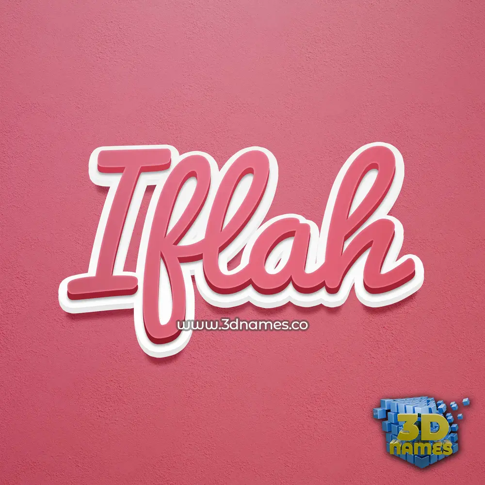 iflah in Red Scribble style - 3D name wallpaper