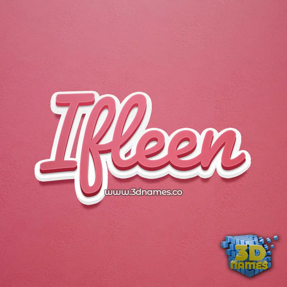 ifleen in Red Scribble style - 3D name wallpaper