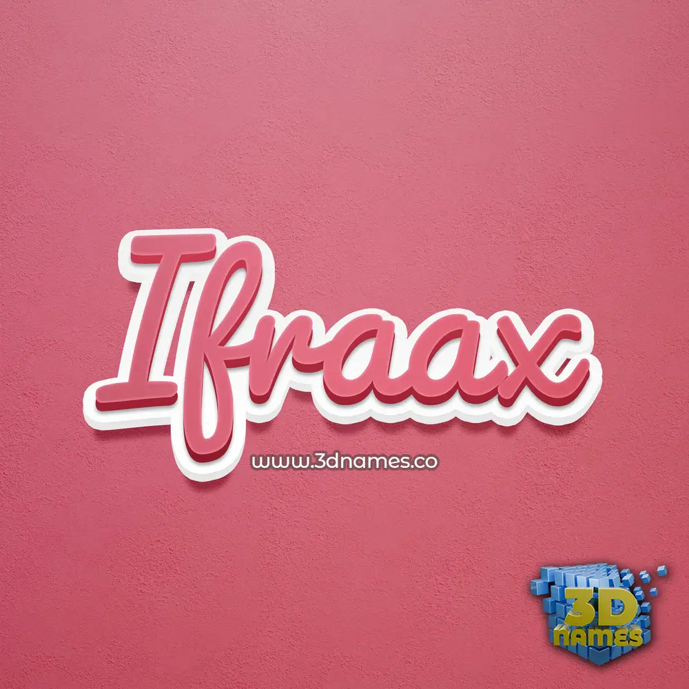 ifraax in Red Scribble style - 3D name wallpaper