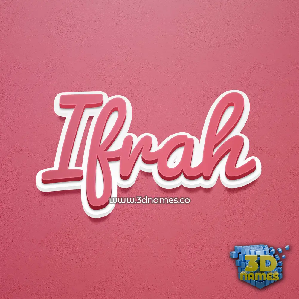 ifrah in Red Scribble style - 3D name wallpaper