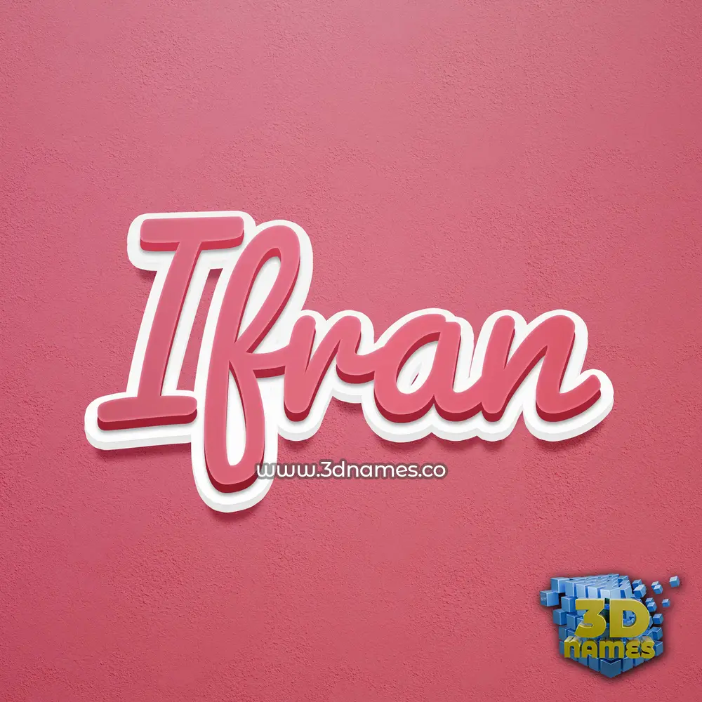 ifran in Red Scribble style - 3D name wallpaper