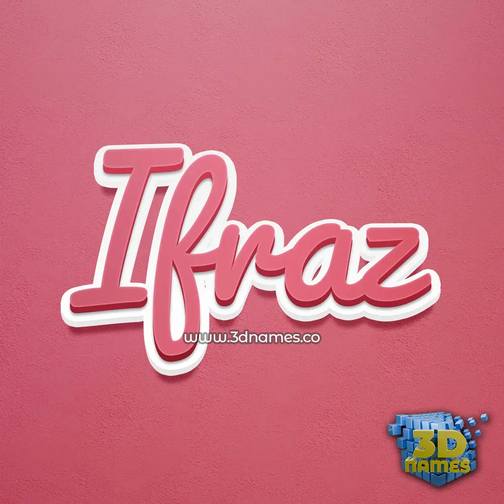 ifraz in Red Scribble style - 3D name wallpaper