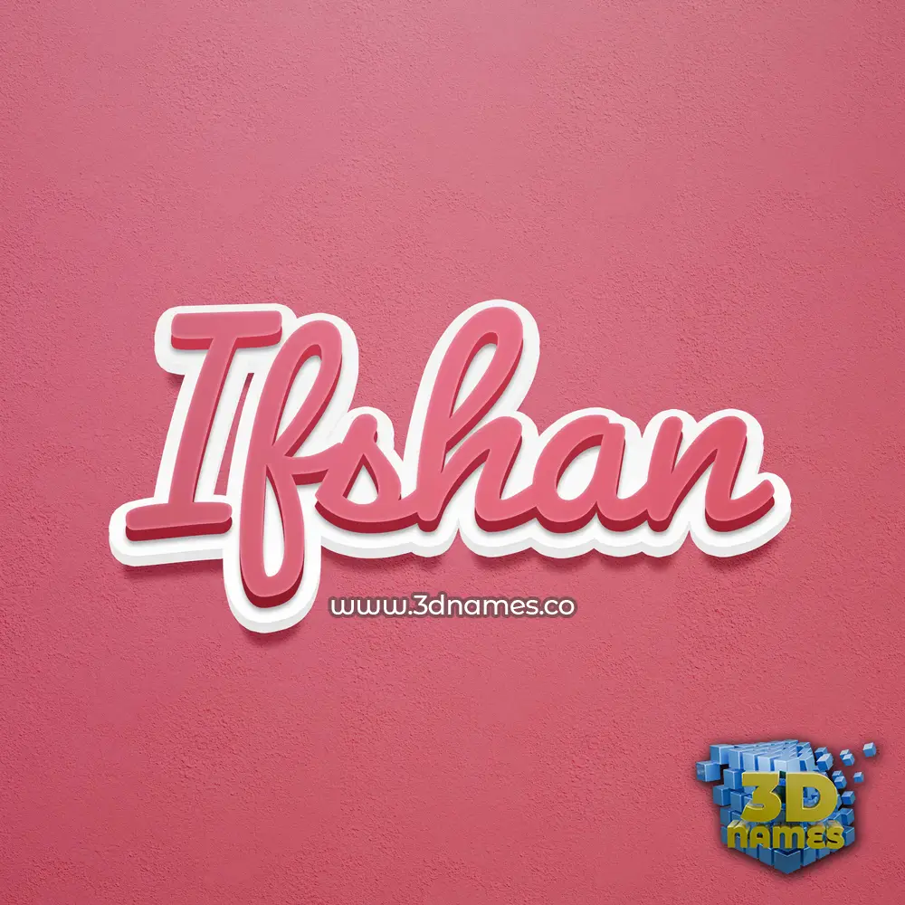 ifshan in Red Scribble style - 3D name wallpaper