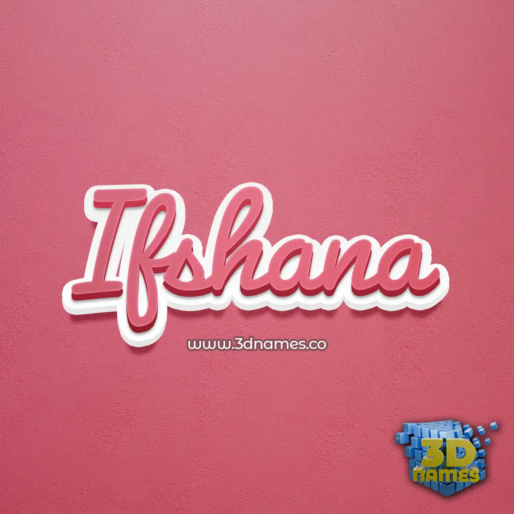ifshana in Red Scribble style - 3D name wallpaper