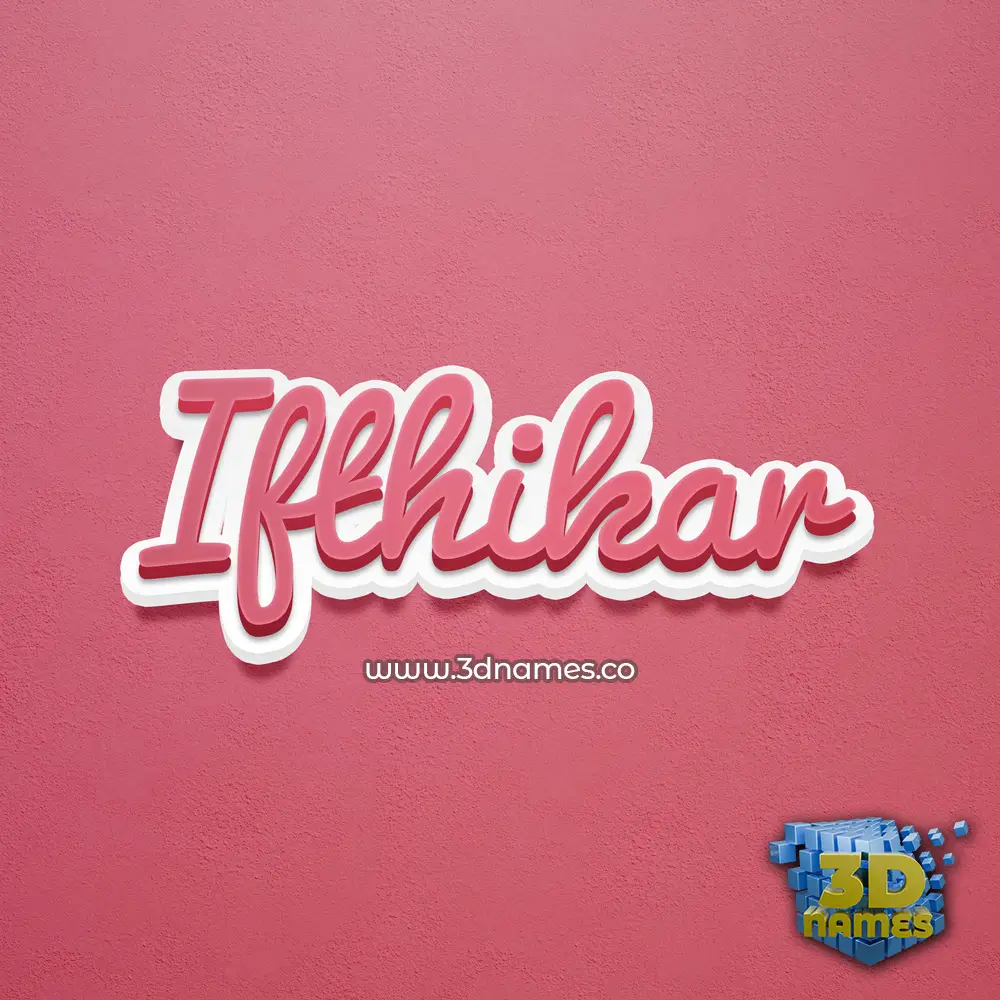 ifthikar in Red Scribble style - 3D name wallpaper