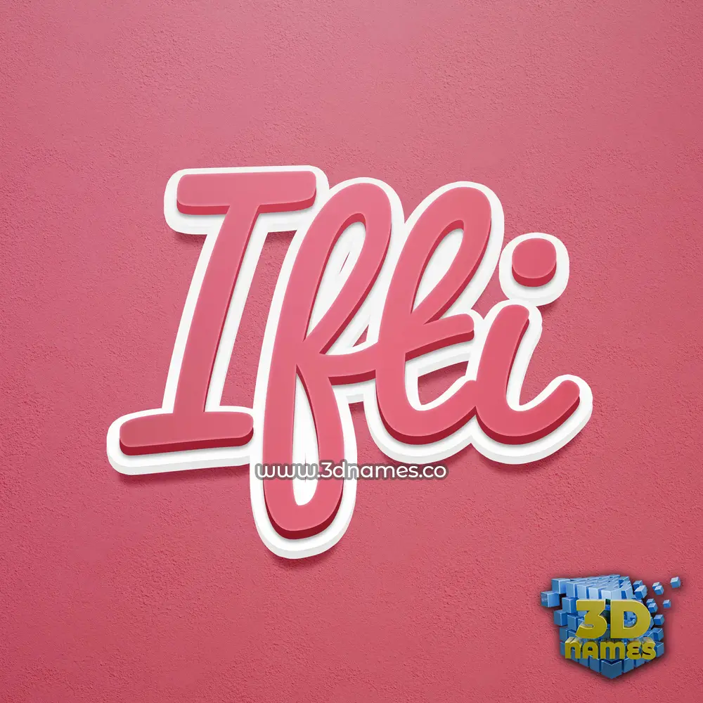 ifti in Red Scribble style - 3D name wallpaper