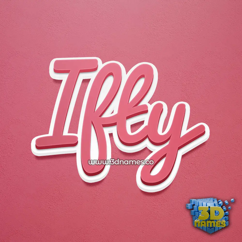 ifty in Red Scribble style - 3D name wallpaper