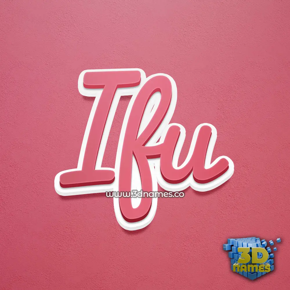 ifu in Red Scribble style - 3D name wallpaper