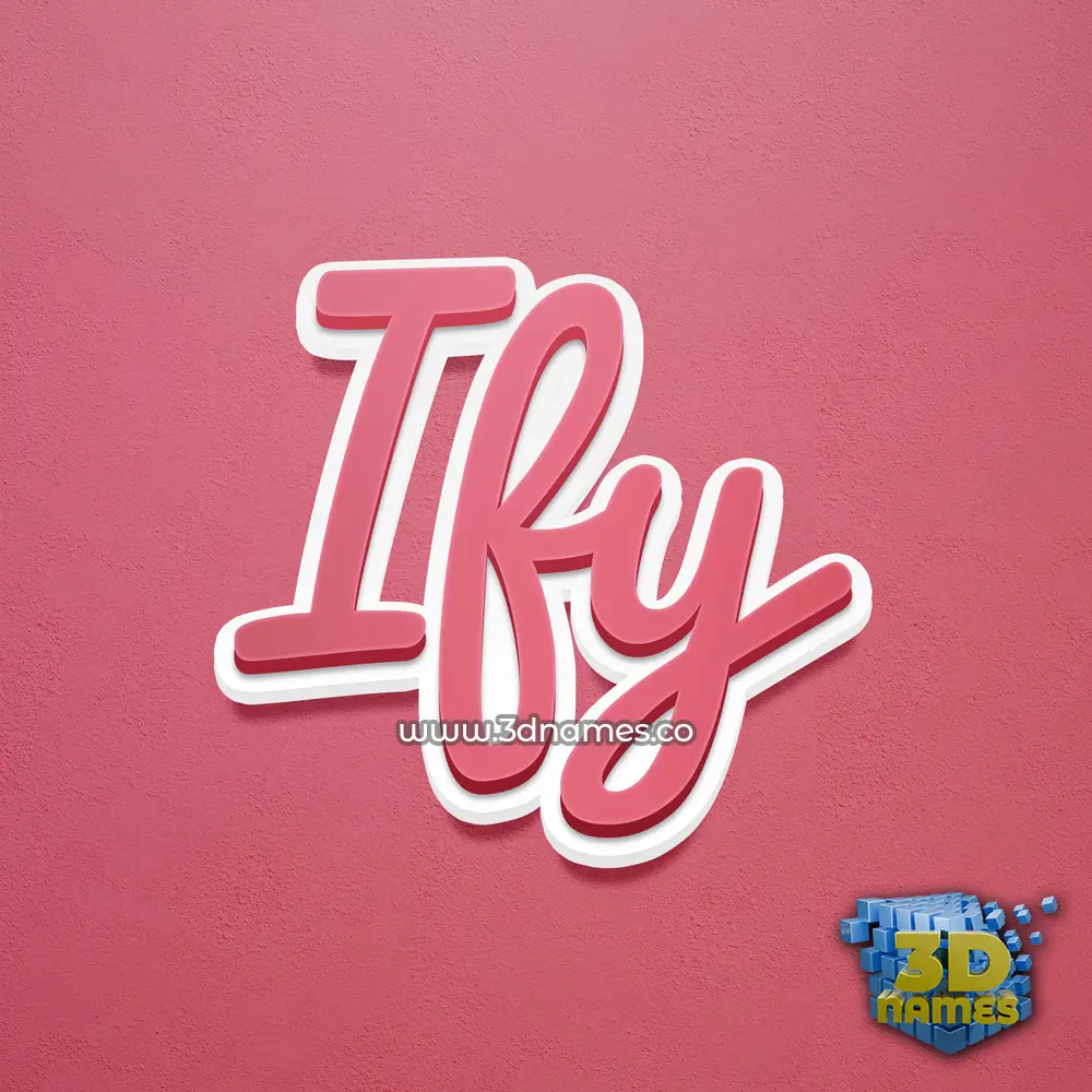 ify in Red Scribble style - 3D name wallpaper