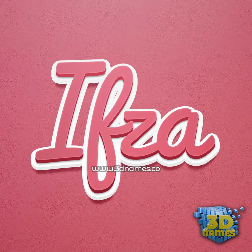 ifza in Red Scribble style - 3D name wallpaper