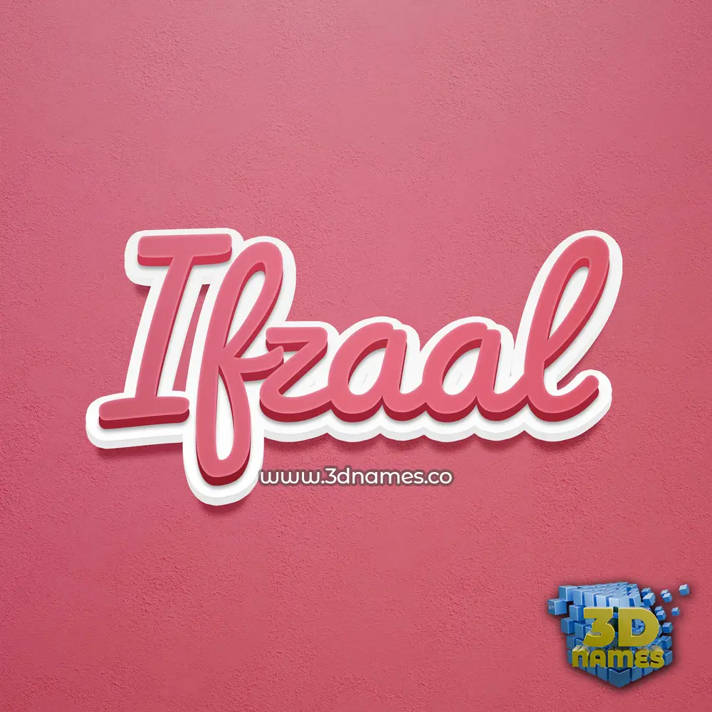 ifzaal in Red Scribble style - 3D name wallpaper