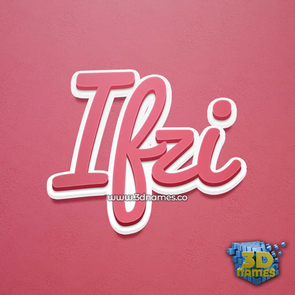 ifzi in Red Scribble style - 3D name wallpaper