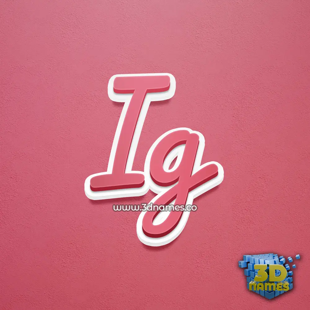 ig in Red Scribble style - 3D name wallpaper