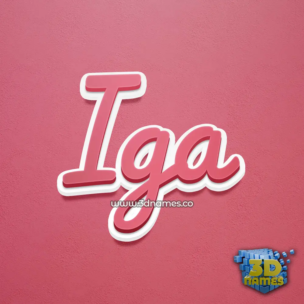 iga in Red Scribble style - 3D name wallpaper