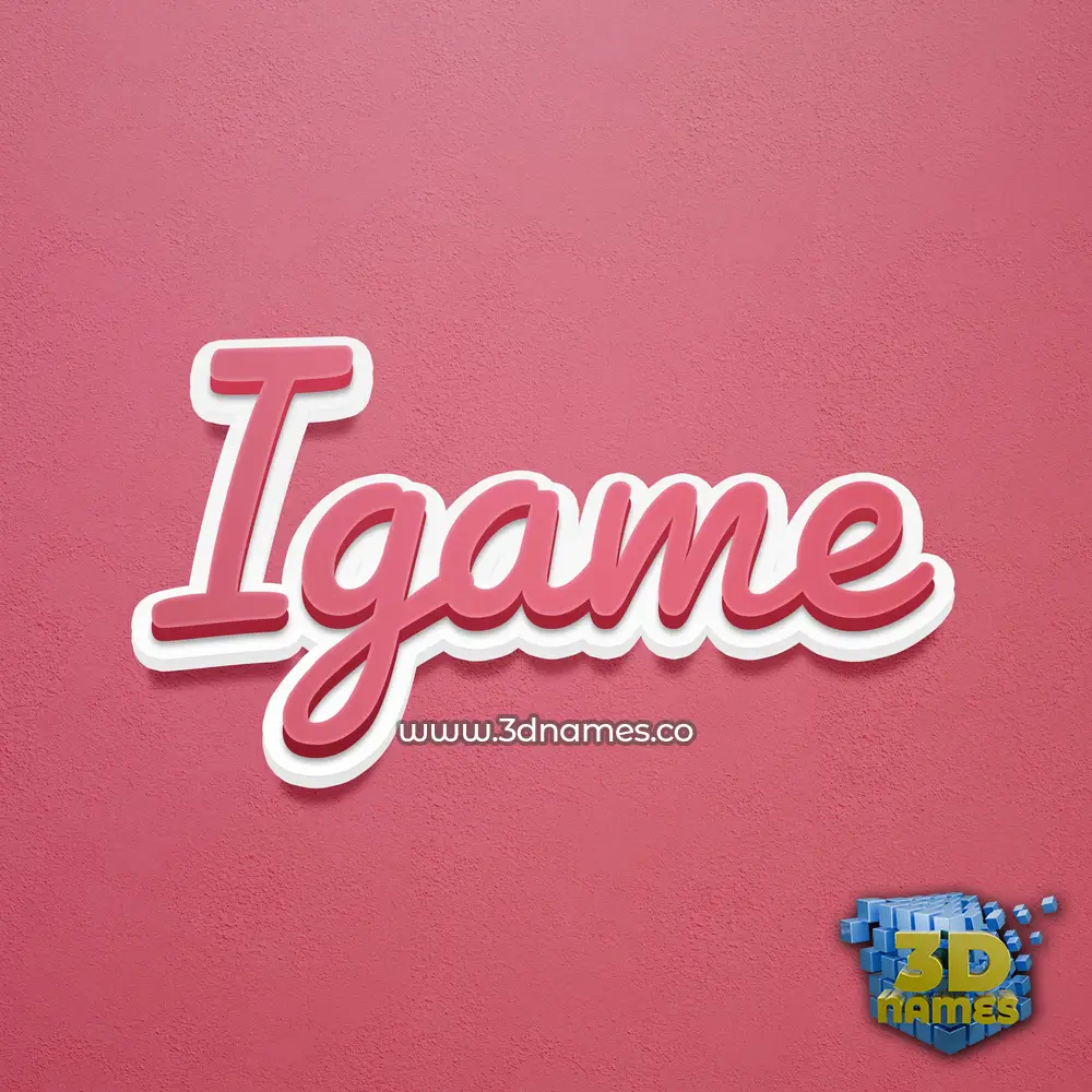 igame in Red Scribble style - 3D name wallpaper