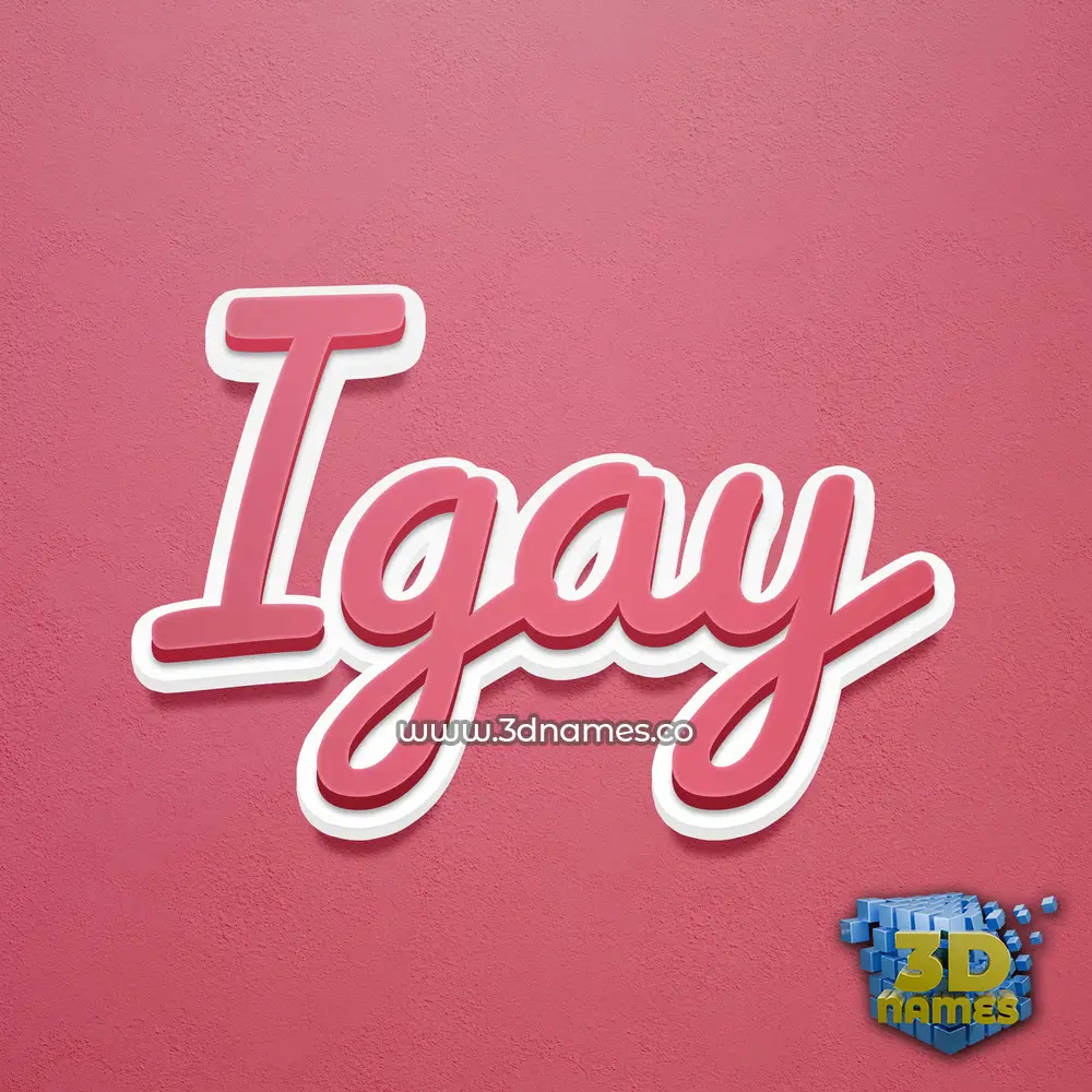 igay in Red Scribble style - 3D name wallpaper