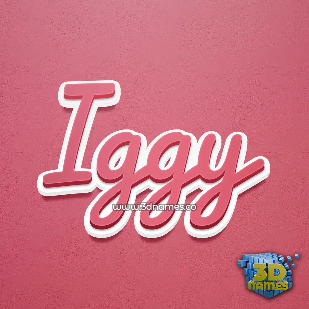 iggy in Red Scribble style - 3D name wallpaper