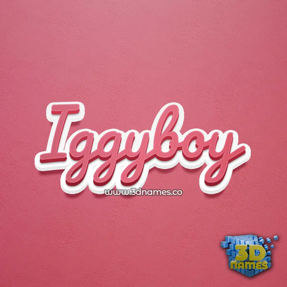 iggyboy in Red Scribble style - 3D name wallpaper