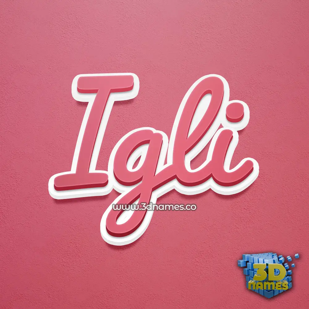 igli in Red Scribble style - 3D name wallpaper