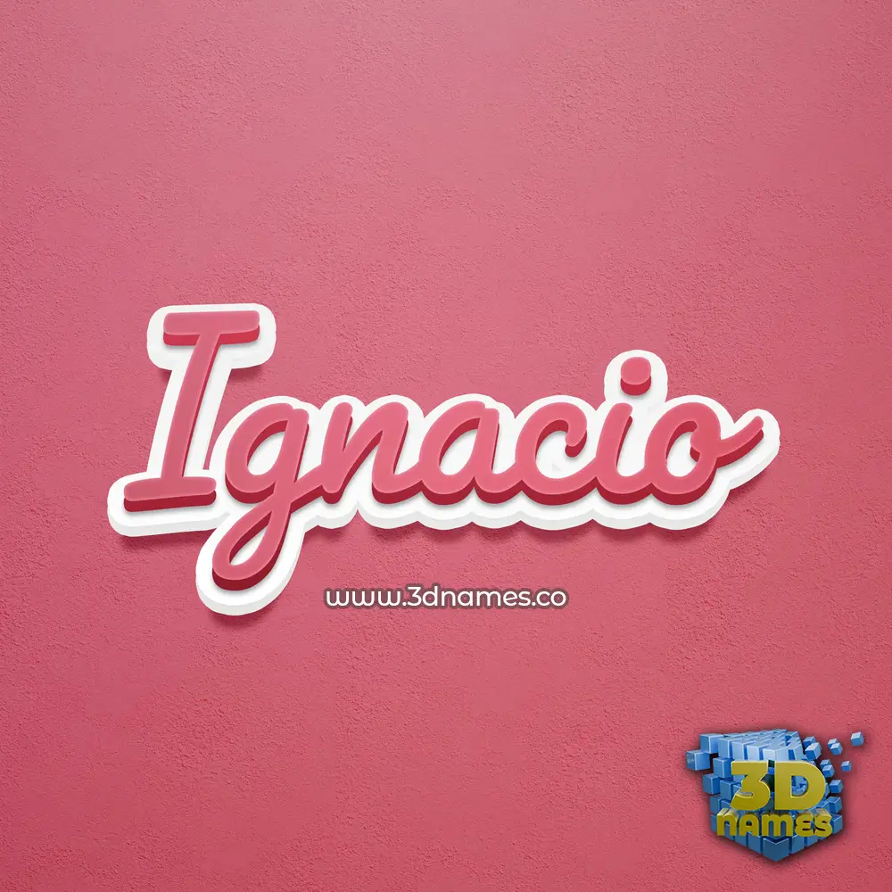 ignacio in Red Scribble style - 3D name wallpaper
