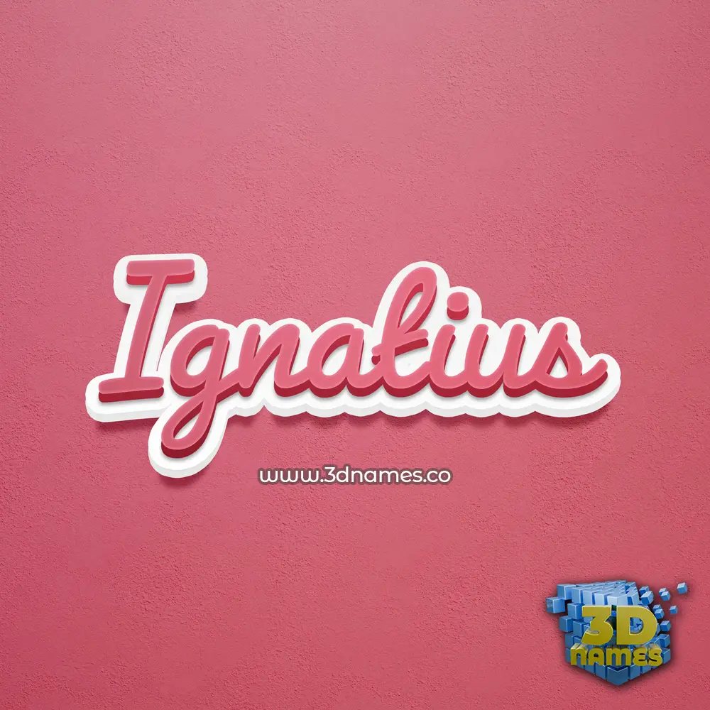 ignatius in Red Scribble style - 3D name wallpaper