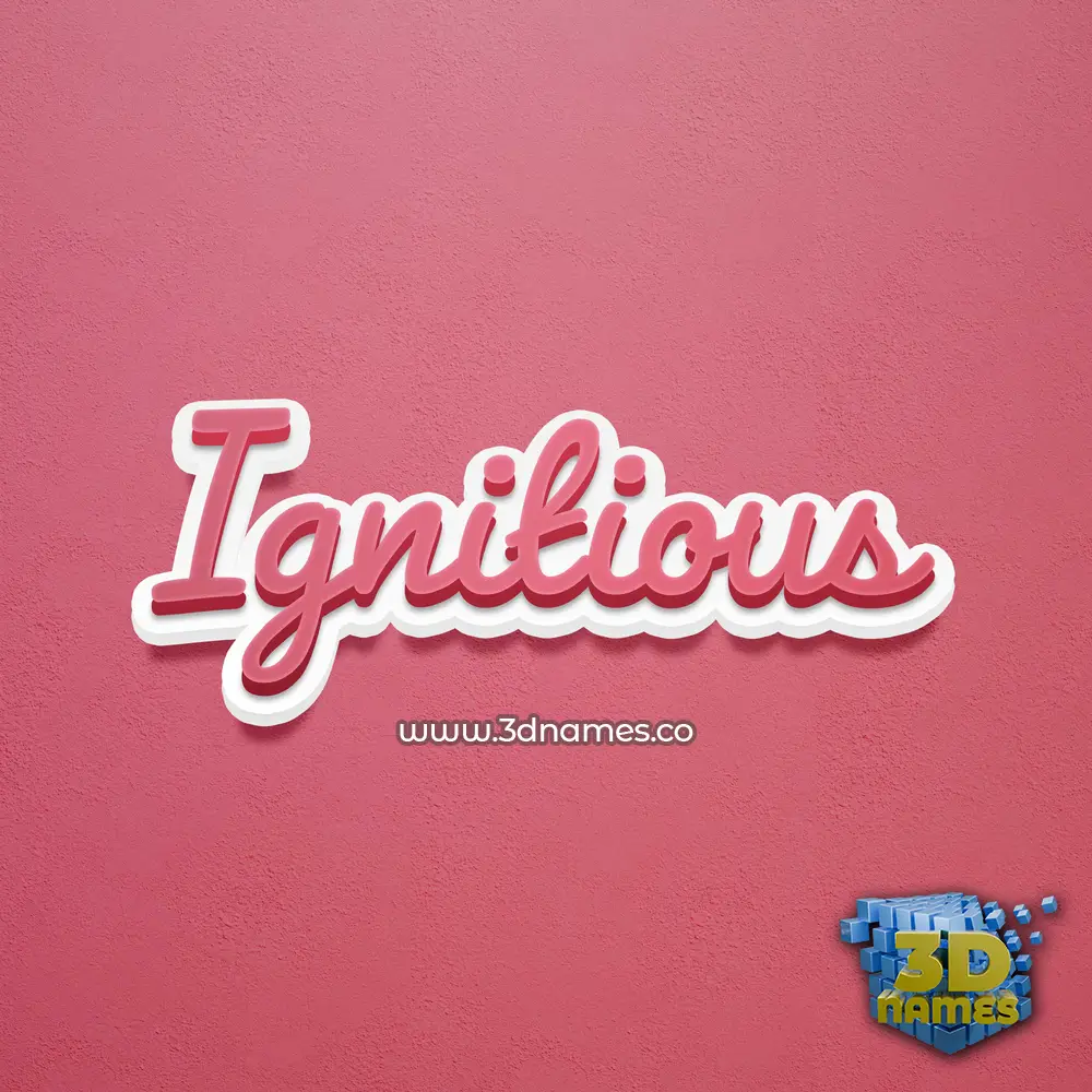 ignitious in Red Scribble style - 3D name wallpaper