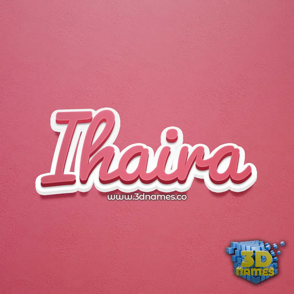 ihaira in Red Scribble style - 3D name wallpaper