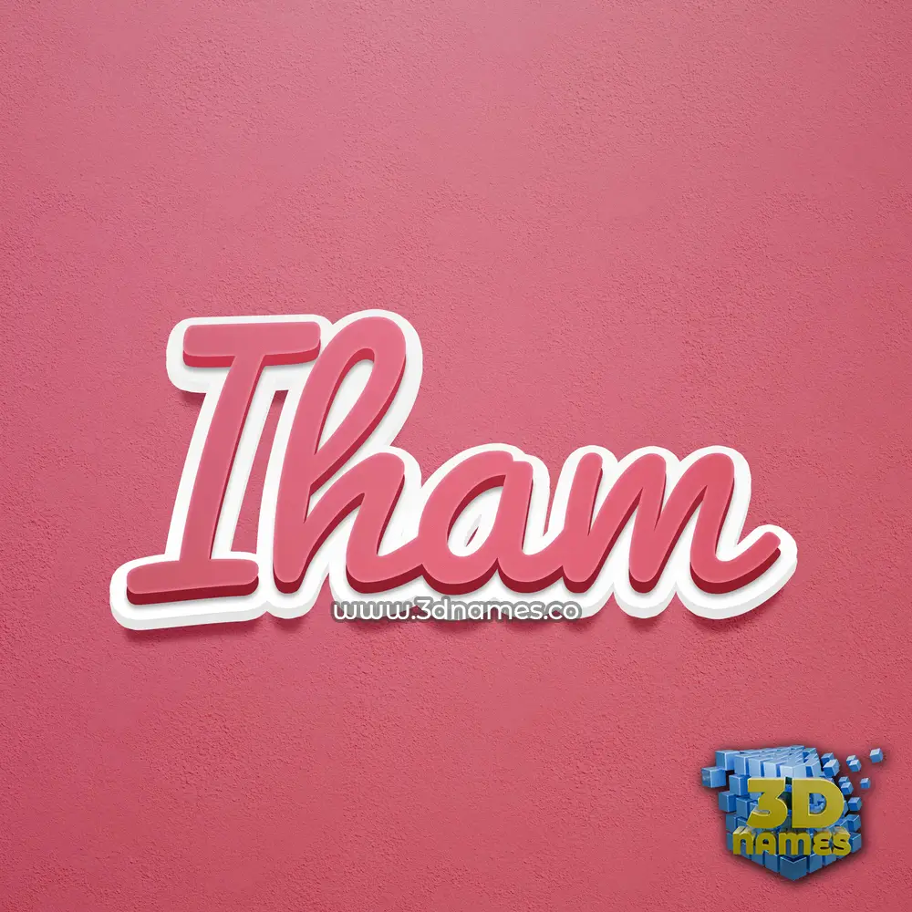 iham in Red Scribble style - 3D name wallpaper