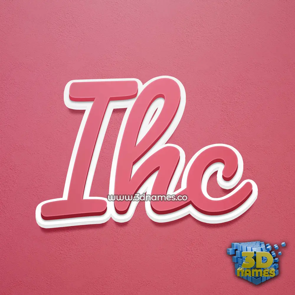 ihc in Red Scribble style - 3D name wallpaper