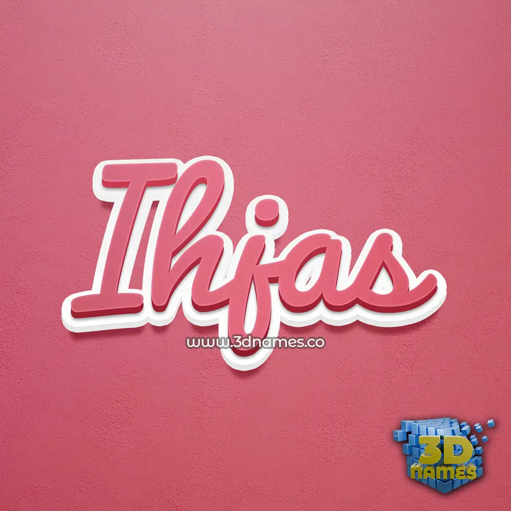 ihjas in Red Scribble style - 3D name wallpaper