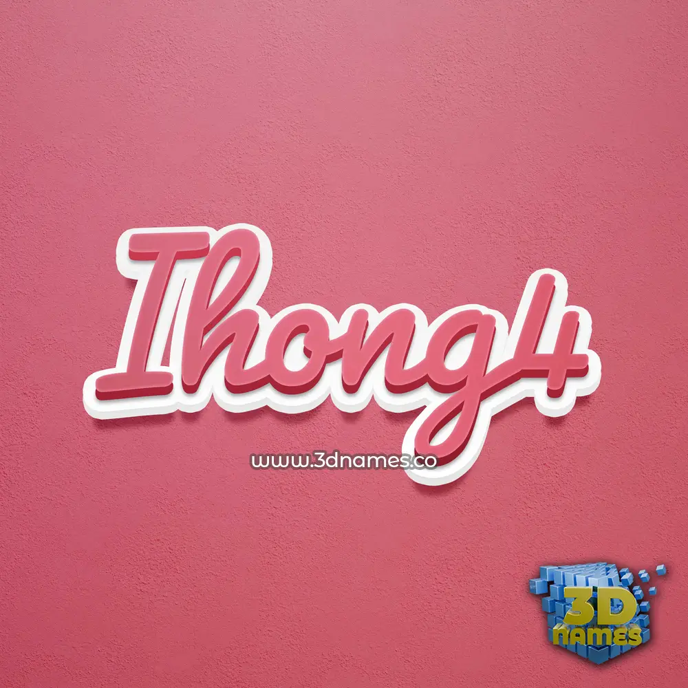 ihong4 in Red Scribble style - 3D name wallpaper