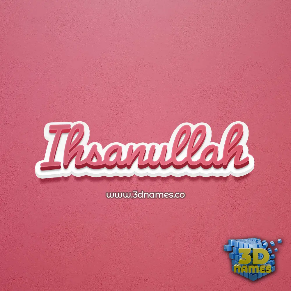ihsanullah in Red Scribble style - 3D name wallpaper