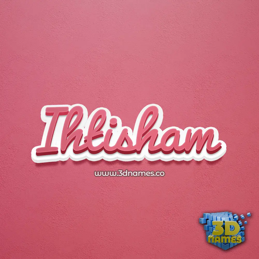 ihtisham in Red Scribble style - 3D name wallpaper