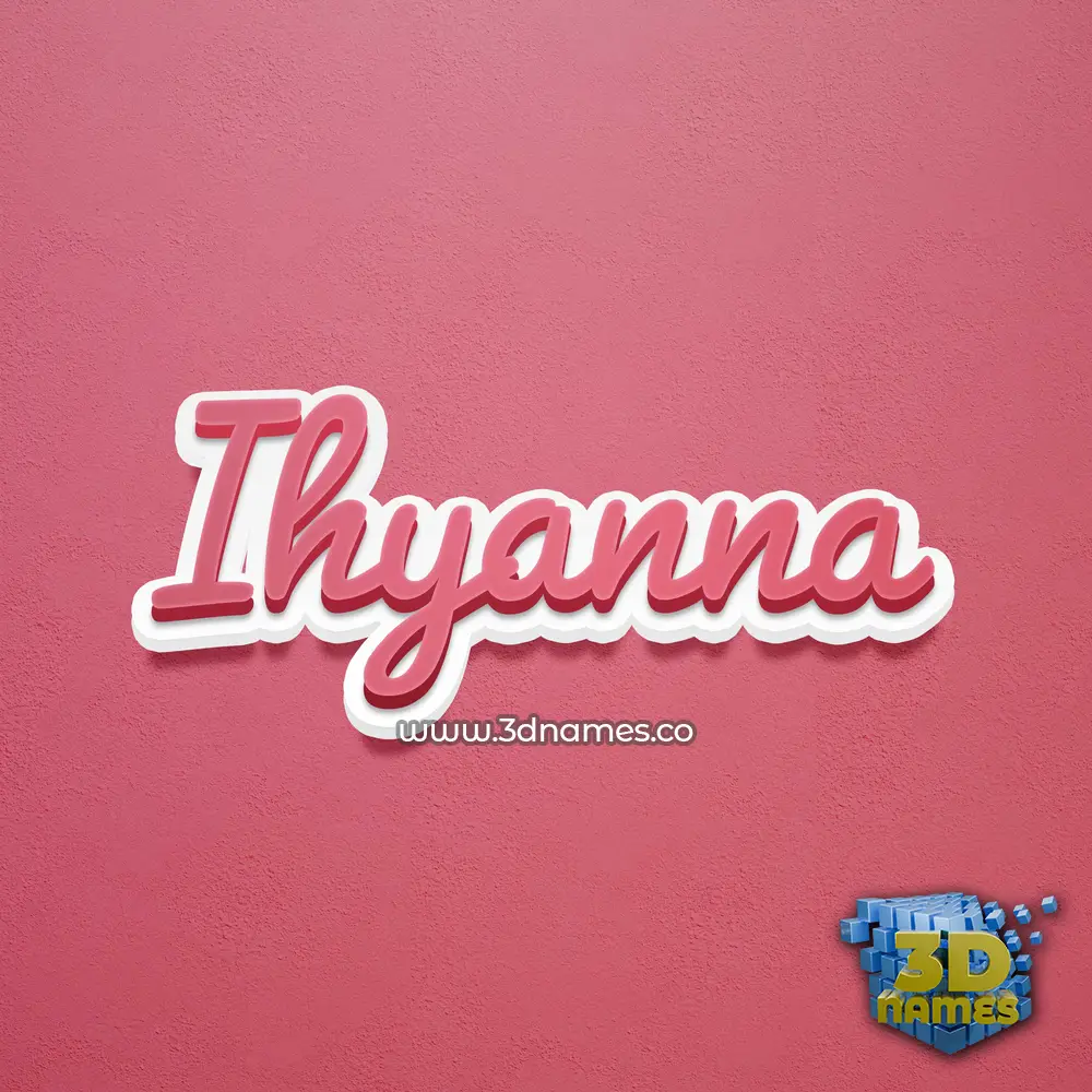ihyanna in Red Scribble style - 3D name wallpaper