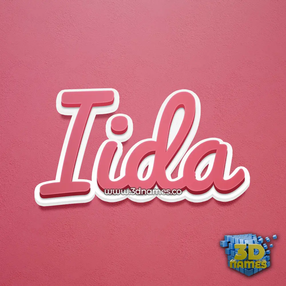 iida in Red Scribble style - 3D name wallpaper